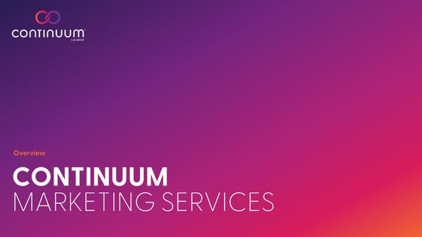 Continuum Marketing Services Overview - Page 1