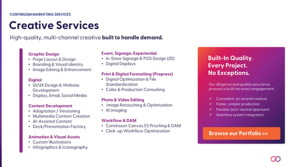 Continuum Marketing Services Overview - Page 9